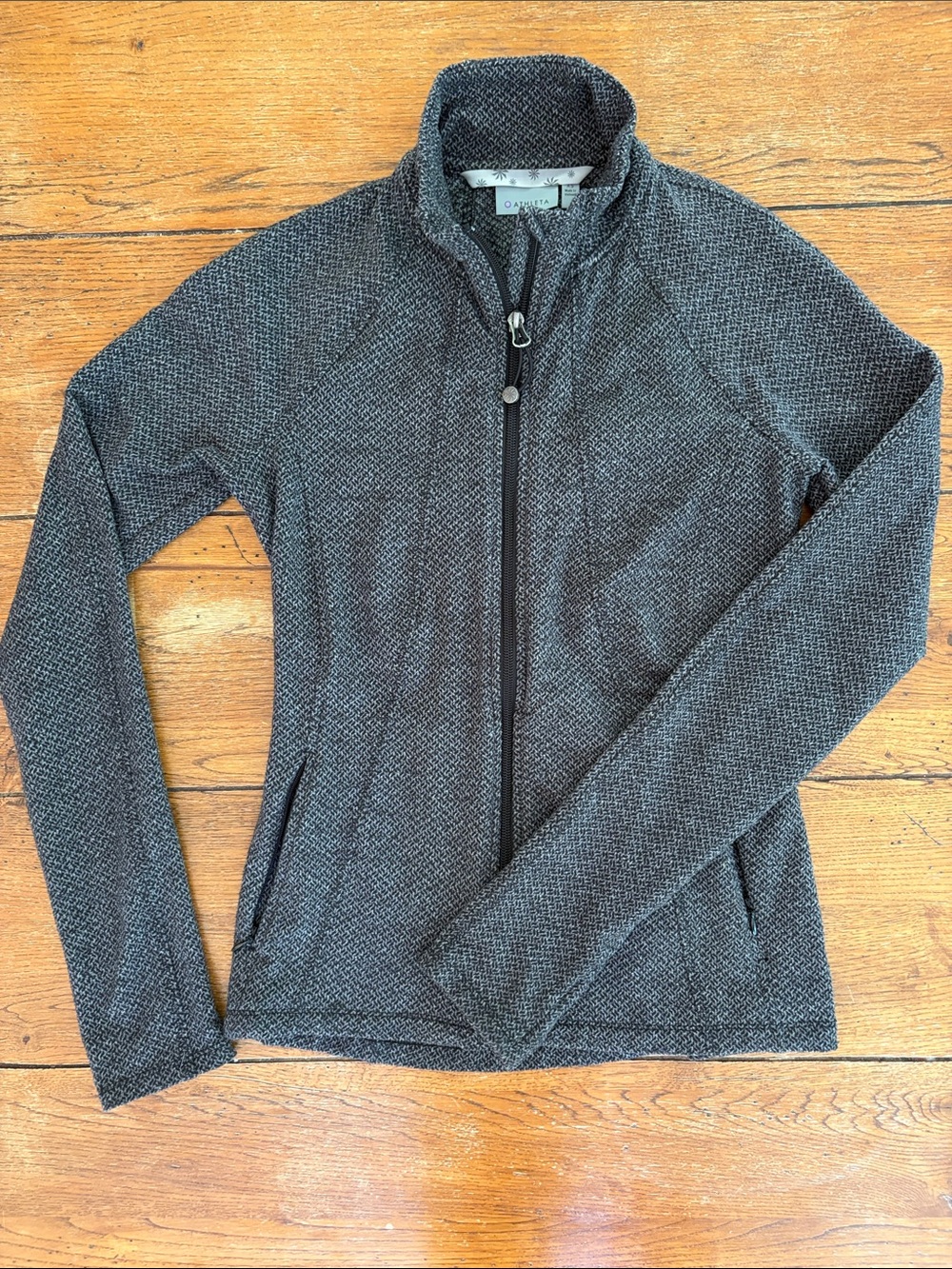 Athleta Heathered Charcoal Full-Zip Jacket